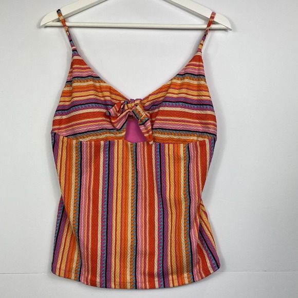 Jessica Simpson Other - Jessica Simpson Womens Tankini Top Front Tie Swimsuit Bathing Suit Swim Large